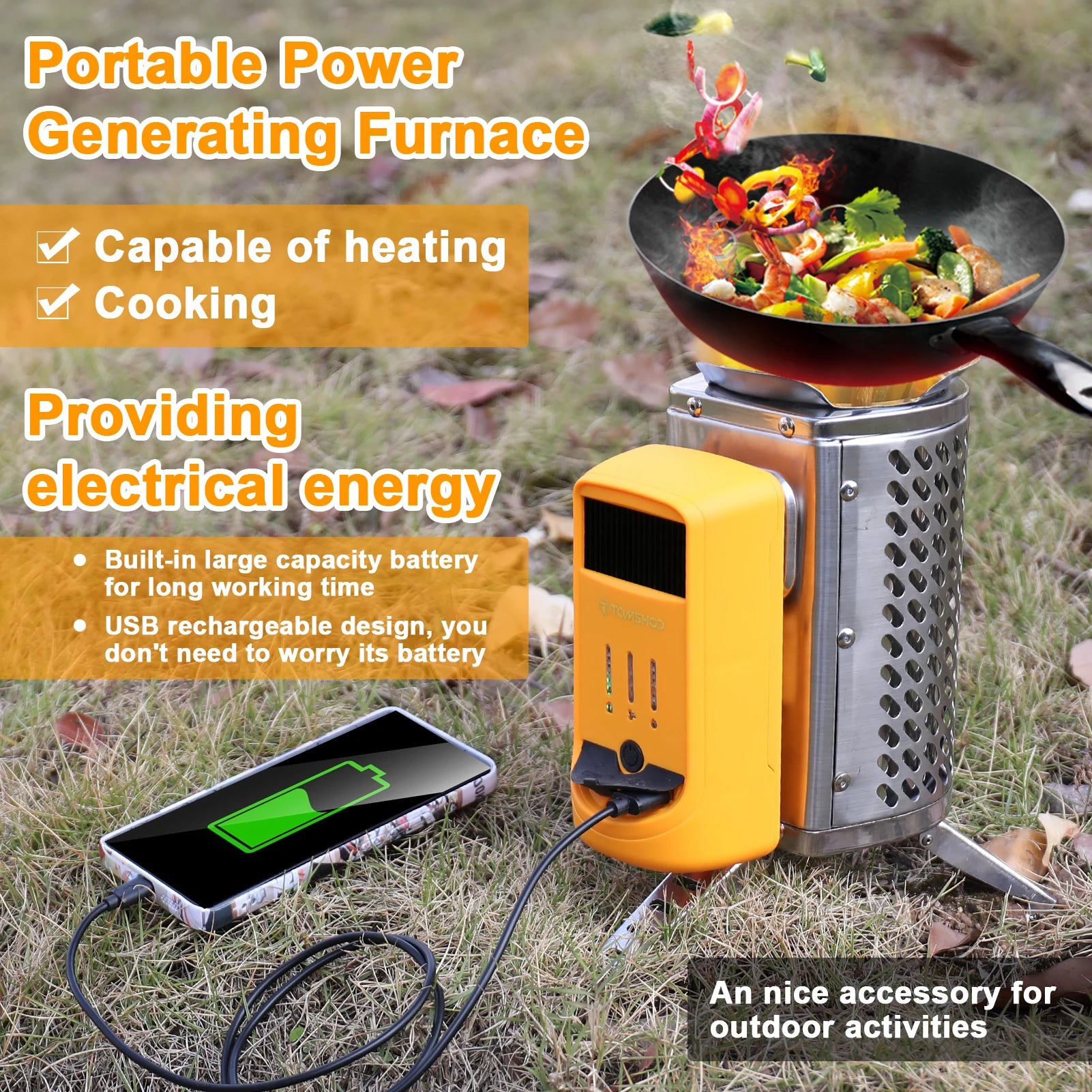 Portable Stove with Electricity Generator: Cook and Charge Anywhere - Survivalist Stockroom